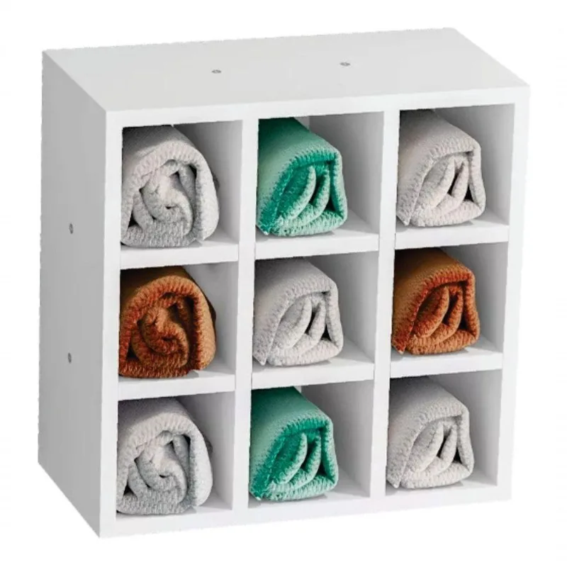 Porta Toalha 9 Lugares Branco Em Mdf