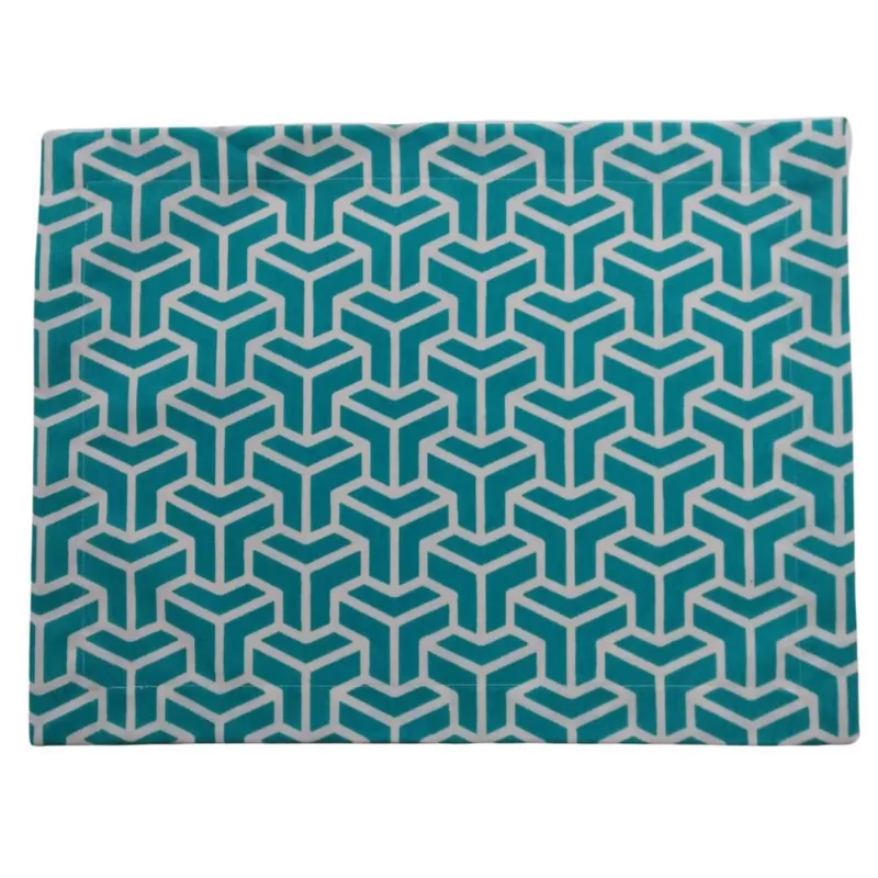 Jogo Americano 6 Peças Impermeável 37x49cm Azul Tifany