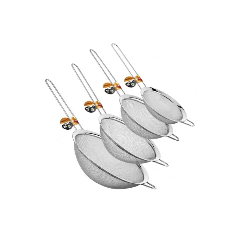 Kit Peneiras Em Aço Inox 4 Peças 10, 14, 16 E 20Cm