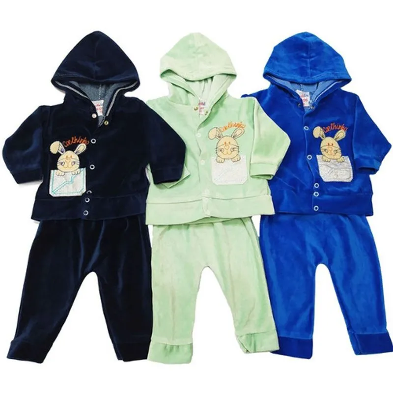 Kit 3 Conjuntos Plush Roupa De Bebê Agasalho Tamanhos P Ao 3