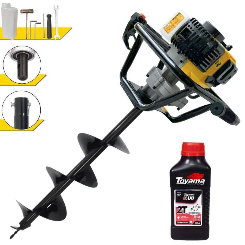Perfurador De Solo A Gasolina Psl517 51,7cc 1,8hp Com Broca 80x20cm E Óleo 2t Lynus