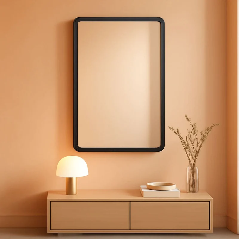 Black 18x26 Inch Bathroom Mirror Over Vanity Wall Mount Black / 26"L X 18"W