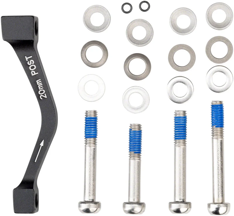 POST BRACKET - 20 P (FRONT180/REAR 160), INCLUDES STAINLESS CALIPER MOUNTING BOLTS (CPS & STANDARD), INCREASED DEPTH FOR FITMENT OF ALL CALIPERS INCLUDING GUIDE ULTIMATE