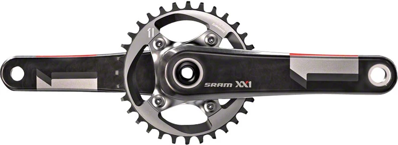 SRAM XX1 Fat Bike Crankset 175mm 10/11-Speed 28t 76 BCD GXP Spindle Interface Black