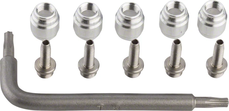 SRAM Stealthamajig Hydraulic Disc Brake Hose Fitting Kit, Includes 5 Threaded Hose Barbs, 5 Comp Fittings, 1 T8 Torx