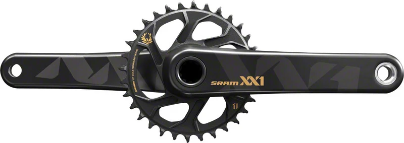 SRAM XX1 Eagle Crankset BB30 175mm Black/Gold with 32T X-Sync 2 Direct Mount Chainring Bottom Bracket Not Included