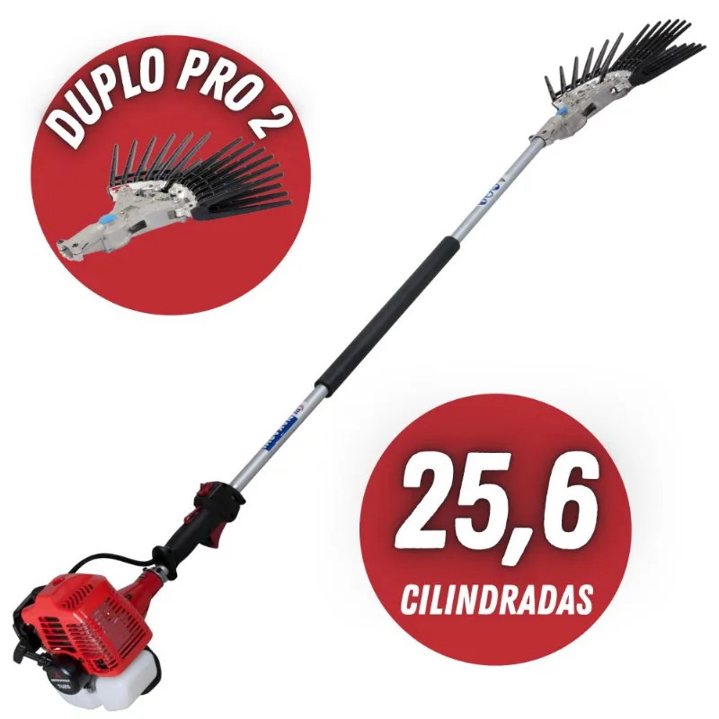Derriçadeira Profissional Nakashi Dd2l262ml Com Motor Mitsubishi Tu26 Á Gasolina 2 Tempos 25,6cc Haste Longa E Garra Dupla Ideal Nas Colheitas De Caf