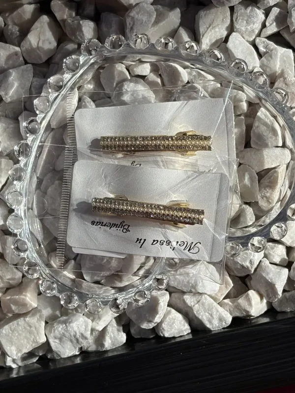 Presilha Pequena Strass E Perola