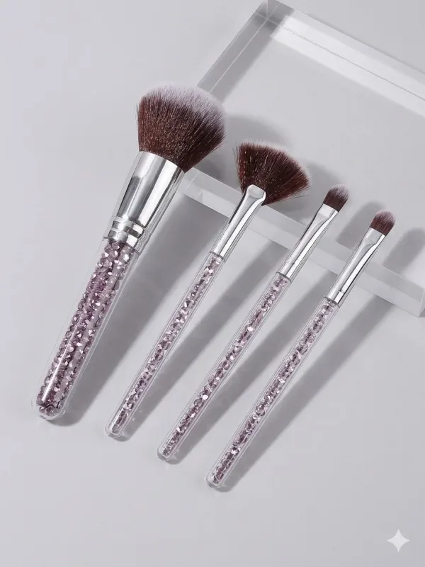 Kit Pincel Maquiagem Diamante 4 Pcs