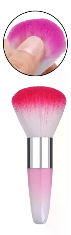 Pincel Espanador Pó Limpeza Unhas de Gel Fibra Vidro Pompom