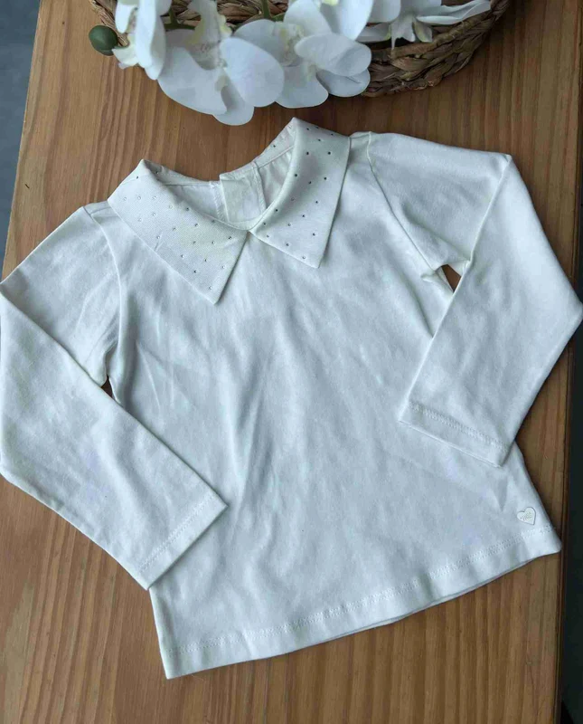 BLUSA MANGA LONGA POLO STRASS MENINA ANJOS BABY OFF / 10