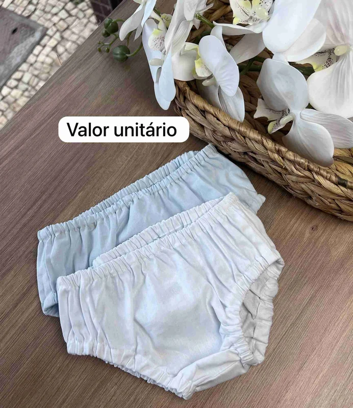 CALCINHA ALGODÃO COM ELÁSTICO MENINA KOPELA AZUL CLARO / 9-12M
