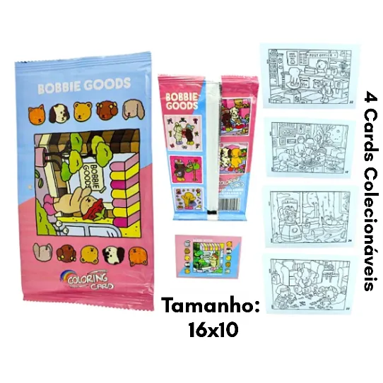 Bobbie Goods - Cards - c/ 4 - Colorir - e colecionar -