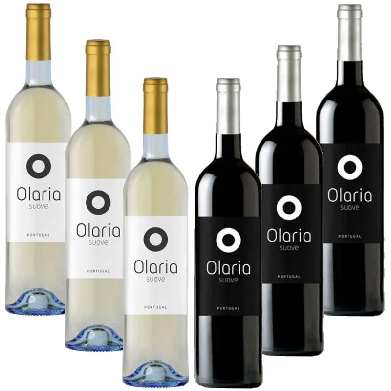 Kit Vinho Olaria 750ml 03 Branco Suave E 03 Tinto Suave