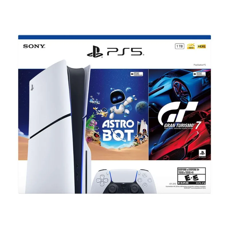 Consola Play Station 5 Estandar + Juego Gran Turismo 7 + juego Astro Bot