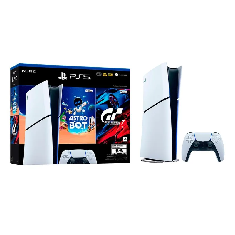 Consola PS5 Slim Digital con Astro Bot y Gran Turismo 7 - Paris Electro