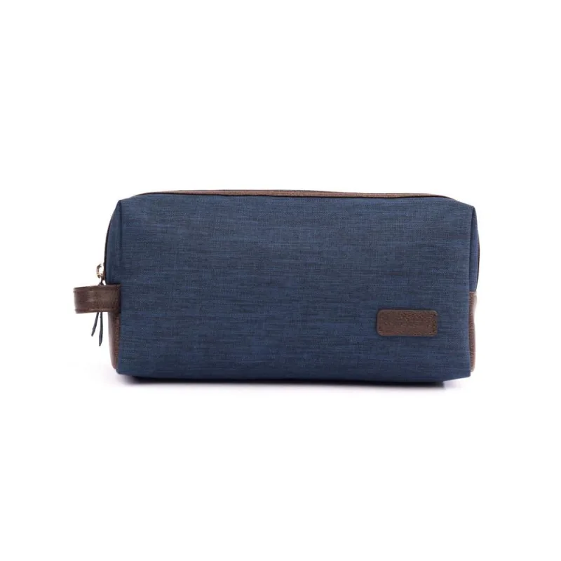 Necessaire Masculina Pequena com Alça Azul Escura U / Azul escuro