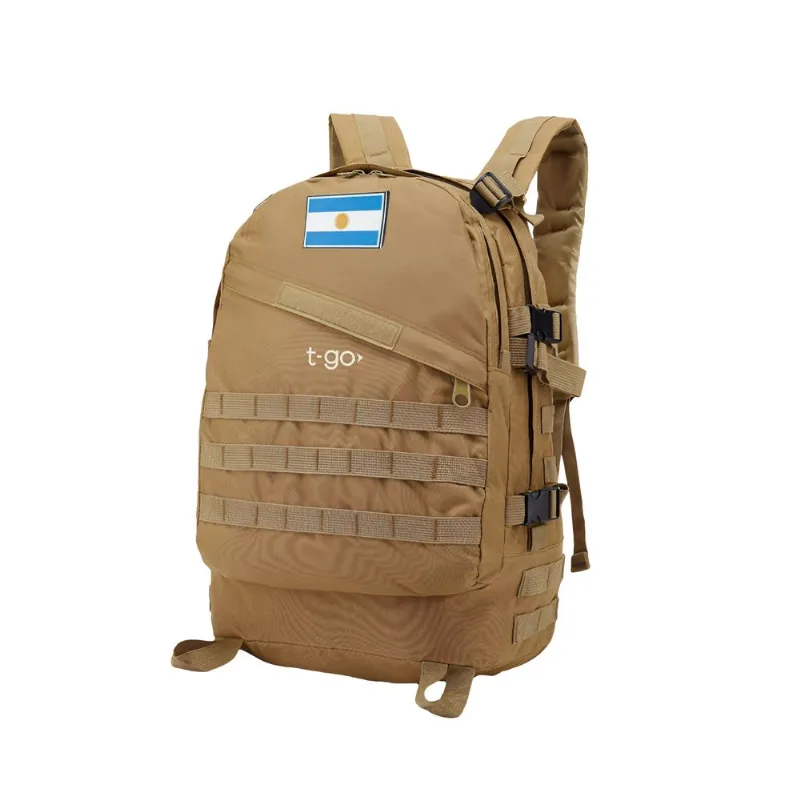 Mochila Tactica Militar Hombre 40 Litros Reforzada Ajuste Pectoral Abdominal Molle EM170 Camel
