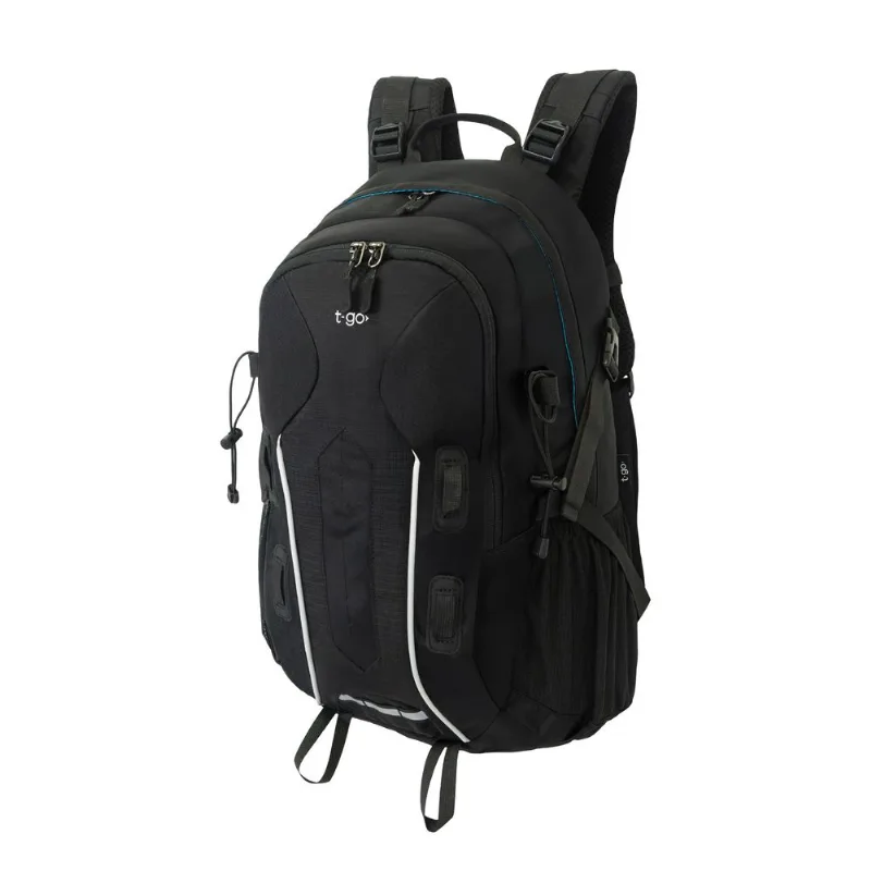 Mochila Negra de Camping 40lts Trekking con funda + Silbato EM200