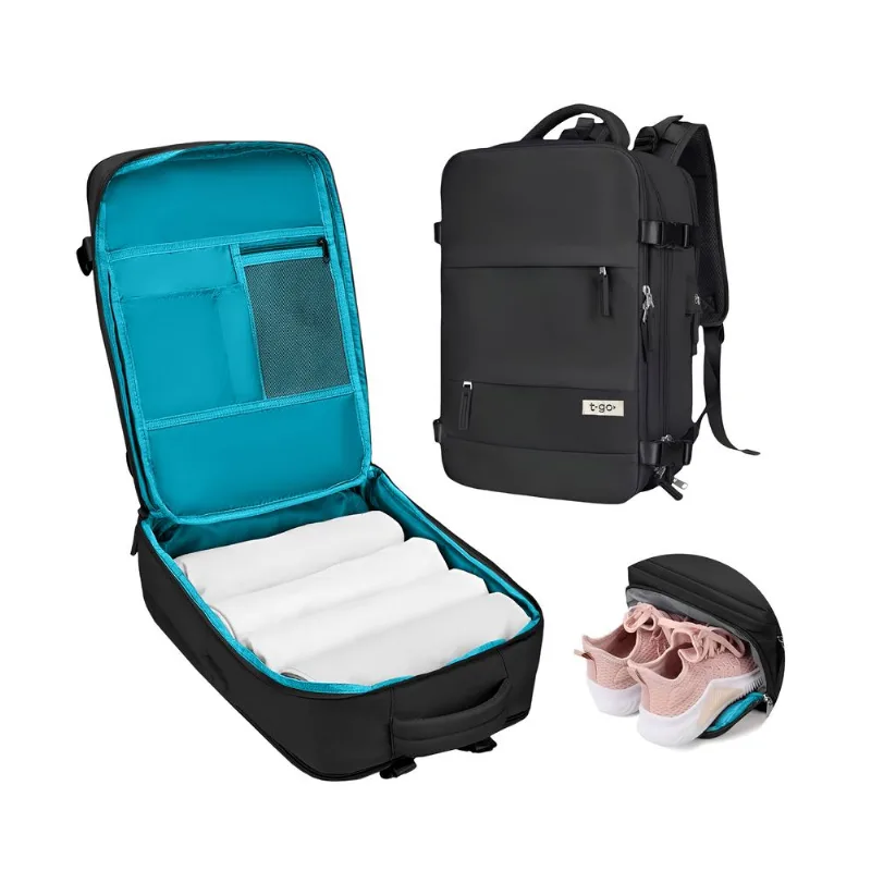 Mochila Inteligente Hombre Mujer Para Viaje En Avion Porta Notebook 11 Bolsillos EM240 Mochila Negra Inteligente Hombre Mujer Para Viaje En Avion Porta Notebook 11 Bolsillos EM240
