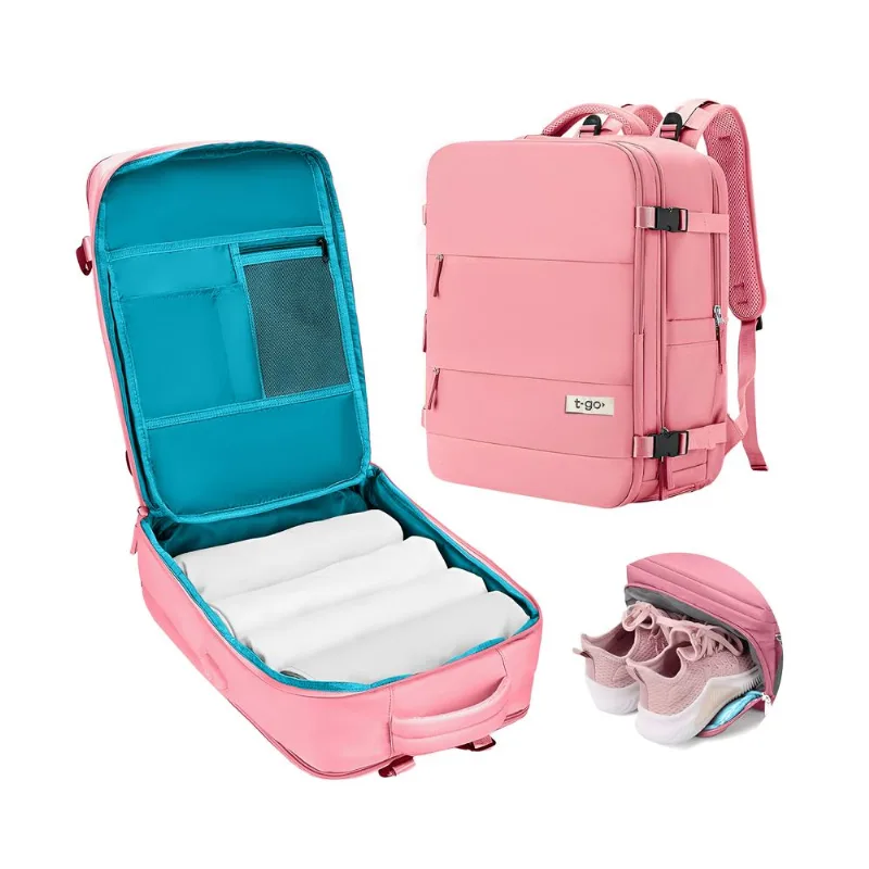 Mochila Inteligente Hombre Mujer Para Viaje En Avion Porta Notebook 11 Bolsillos EM240 Mochila Inteligente Mujer Para Viaje En Avion Porta Notebook 11 Bolsillos EM240 Rosa