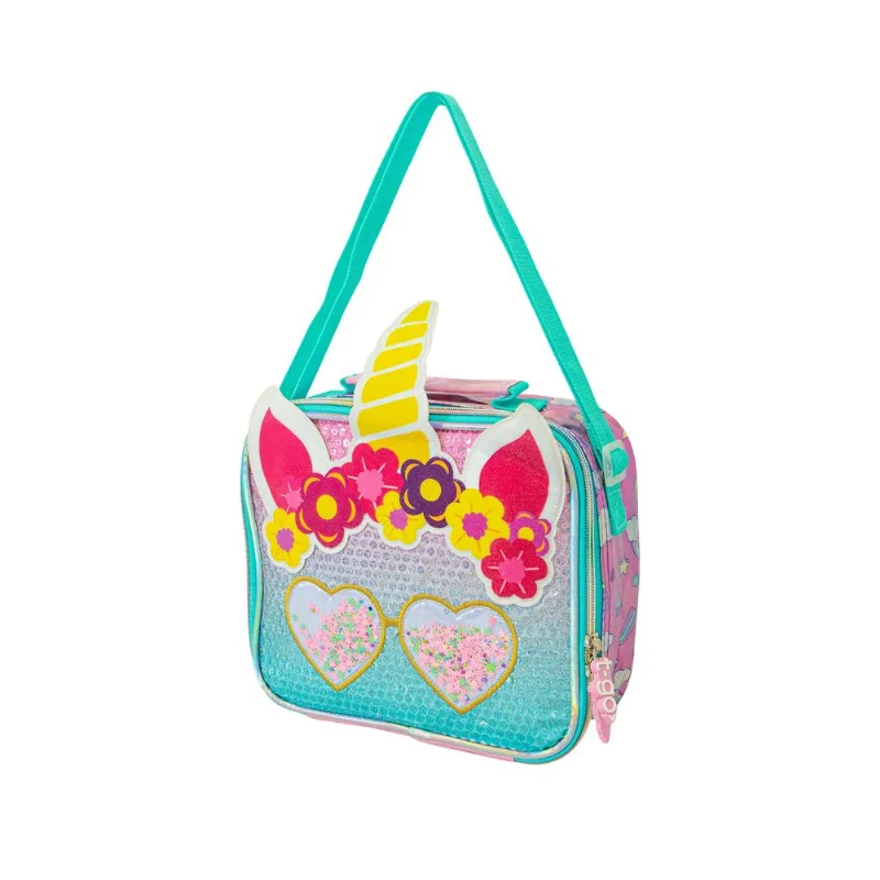 Lunchera Termica Escolar Infantil Con Correa Colonia Vacaciones Unicornio QD21 Rosa
