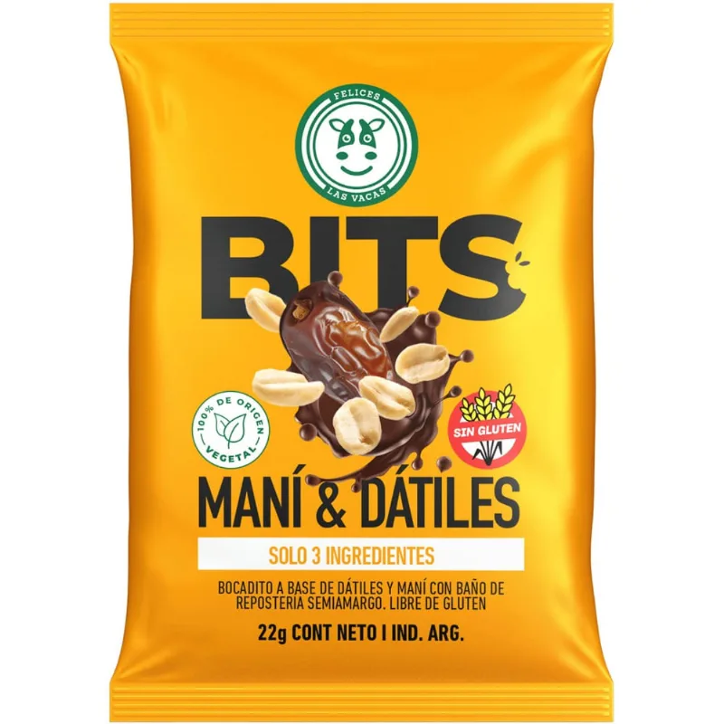 Bocadito de maní y datiles Felices las Vacas 22 grs