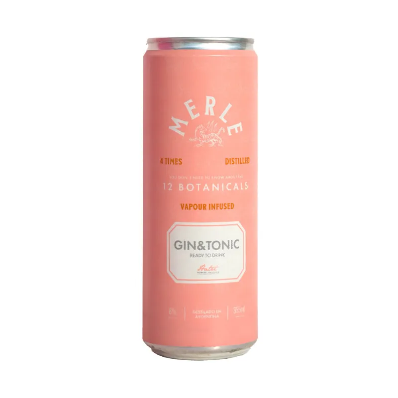 Gin Tonic Sabor Blueberry y Strawberry 355 Cc Merle