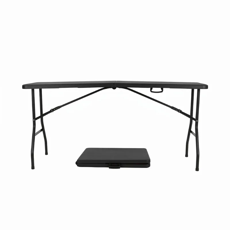 Mesa Exterior Plegable 152 Cm Polipropileno Hierro Alpina Negro