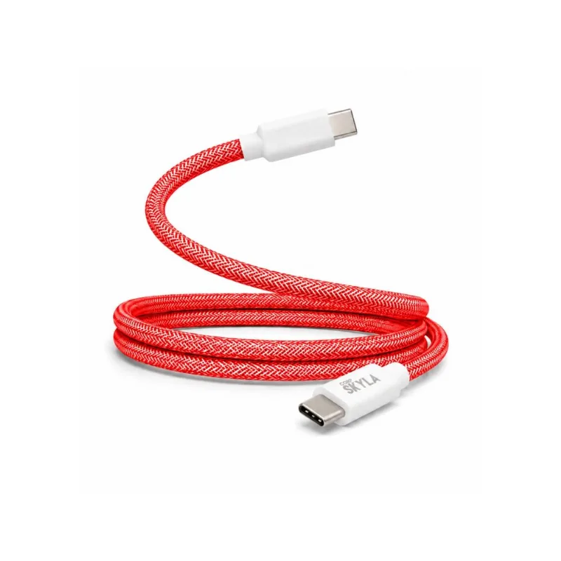 Cable mallado C - C Carga Rápida 1m Color Rojo