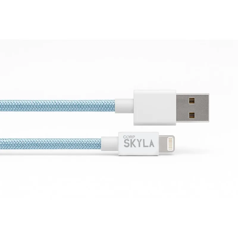 Cable Mallado Para iPhone USB A- Lightning Carga Rápida 1m Color Azul