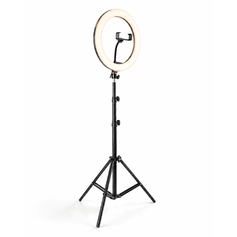 Aro De Luz Led Tri Color + Trípode 26cm 2.1mt Soporte Selfie Negro Rgb