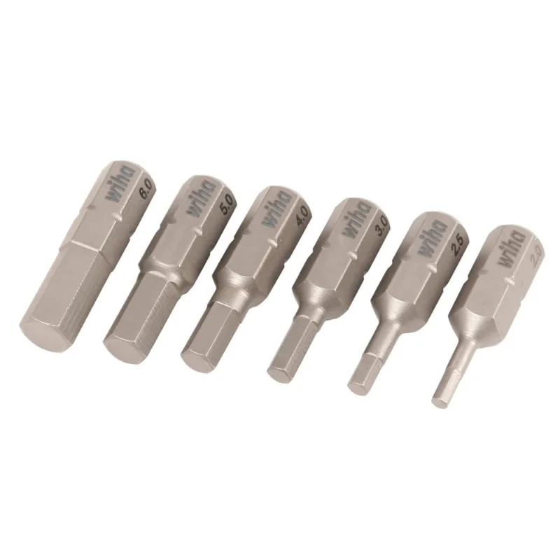 Wiha 71397 6 Peça Hex Inserção Conjunto de Bits - Métrica