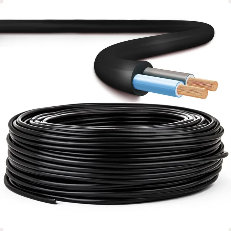 Fio Cabo Pp Flexível 2 Vias 1,50mm Extensão Rolo 100 Metros