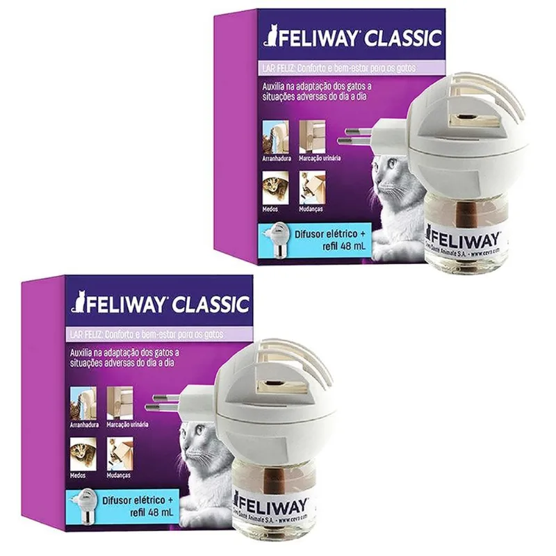 Combo 2un Feliway Classic Difusor Com Refil 48ml Cada - Ceva