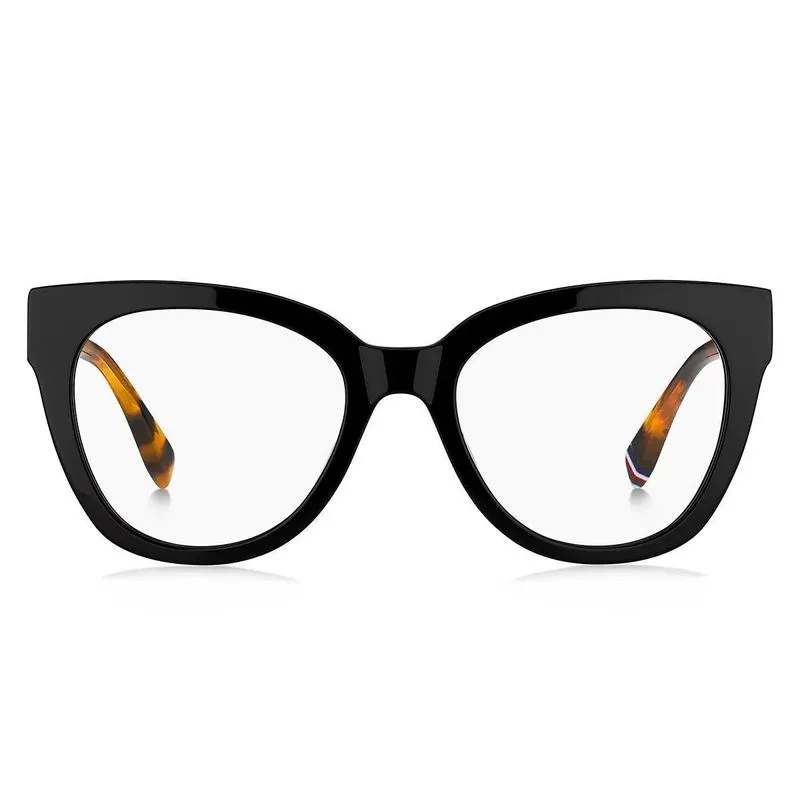 Óculos Tommy Hilfiger Feminino Preto Havana Aro Fechado 52mm