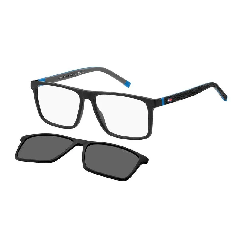 Armação Masculina Tommy Hilfiger Th 2086/cs Preto E Cinza