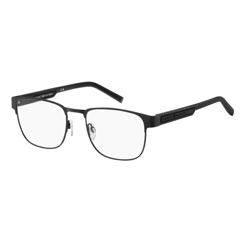 Armação de Óculos de Grau Tommy Hilfiger 2090 Masculino Retangular Metal Preto Fosco