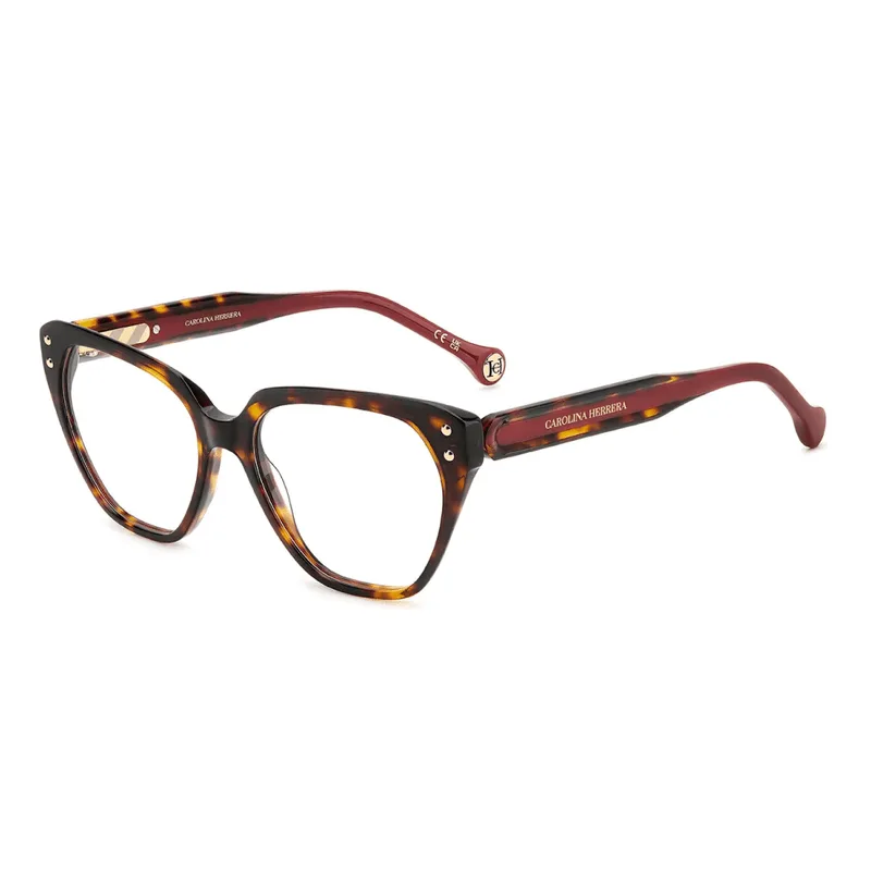Armação de Óculos de Grau Carolina Herrera 0223 Feminino Gatinho Metal Havana