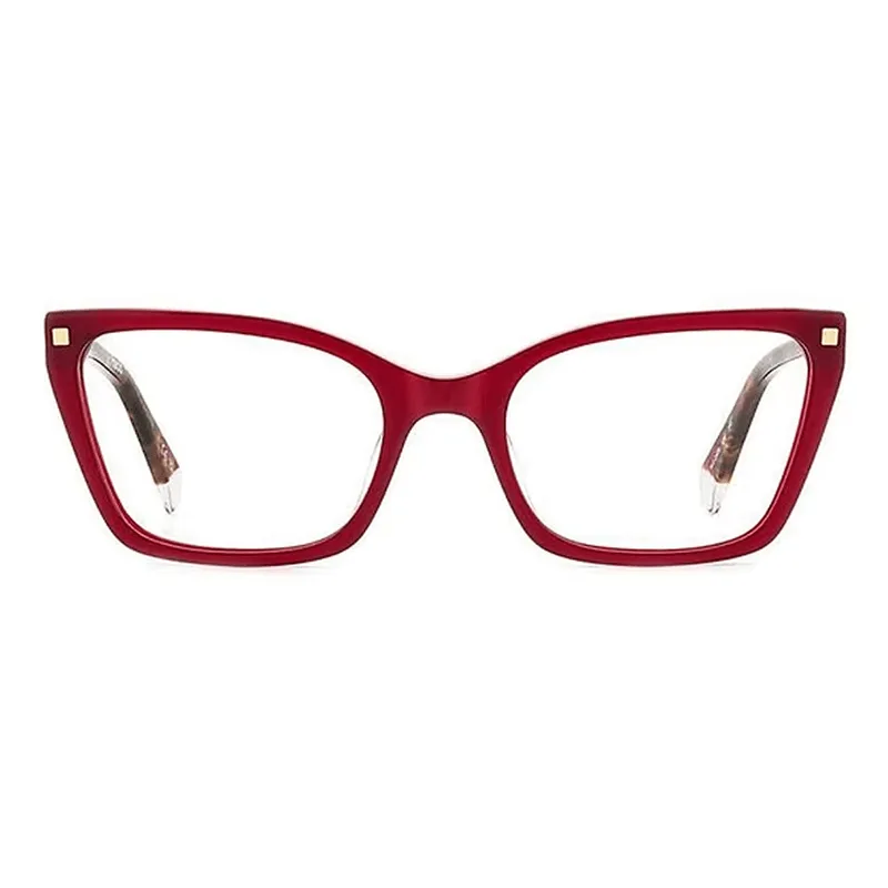Armação de Óculos de Grau Polaroid 520 Feminino Borboleta Metal Vermelho