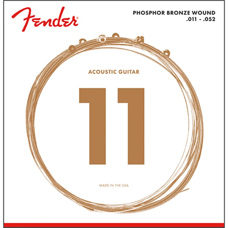 Encordoamento para Violão Aço .011 .052 Fender Tensão Extra Leve Bronze Fosforoso 60CL