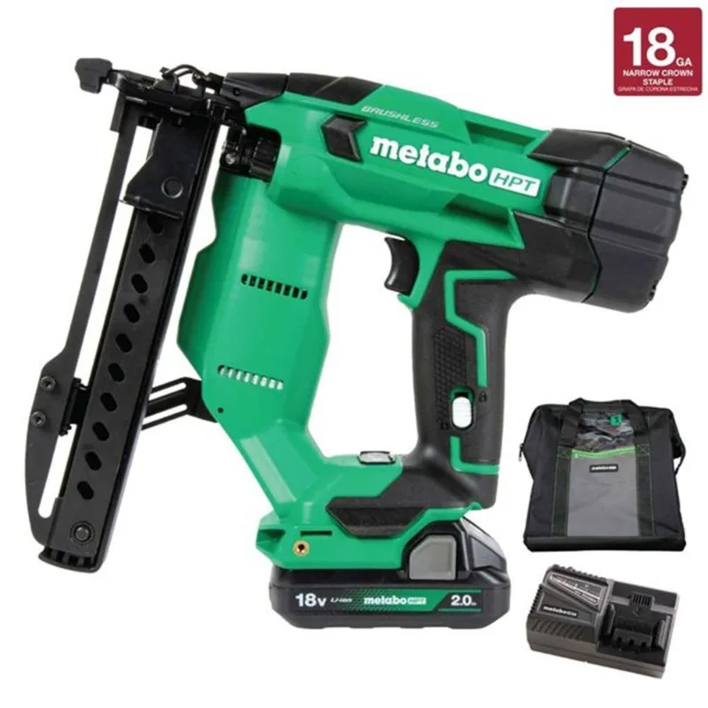 Metabo HPT 18V Cordless MultiVolt Brushless 18-Gauge 1/4-in Narrow Crown Stapler Battery with Case