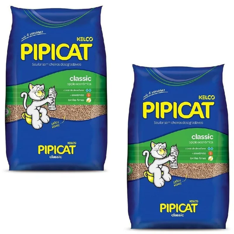 Combo 2Un Areia Higiênica Kelco Pipicat Classic 12Kg