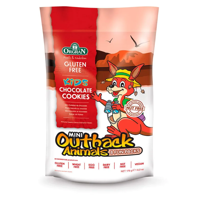Mini Galletas De Chocolate Orgran Outback Animals 175 Gr