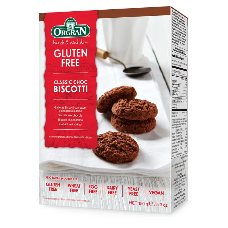 Galletitas De Chocolate Orgran Biscotti S/glut