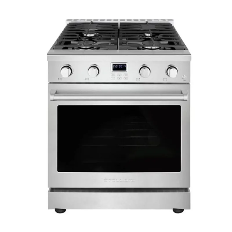 Stellari 30-in 5.0-ft³ Freestanding 4-Burner Professional Stainless Steel Gas Range w/ Convection Oven