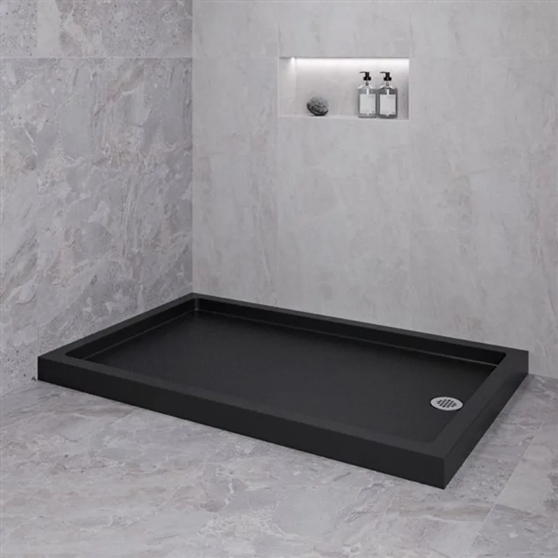 Streamline NT-2154-60BL-RH 60 in. x 36 in. Corner Acrylic Shower Base in Glossy Black with Right Hand Drain, Drain Included