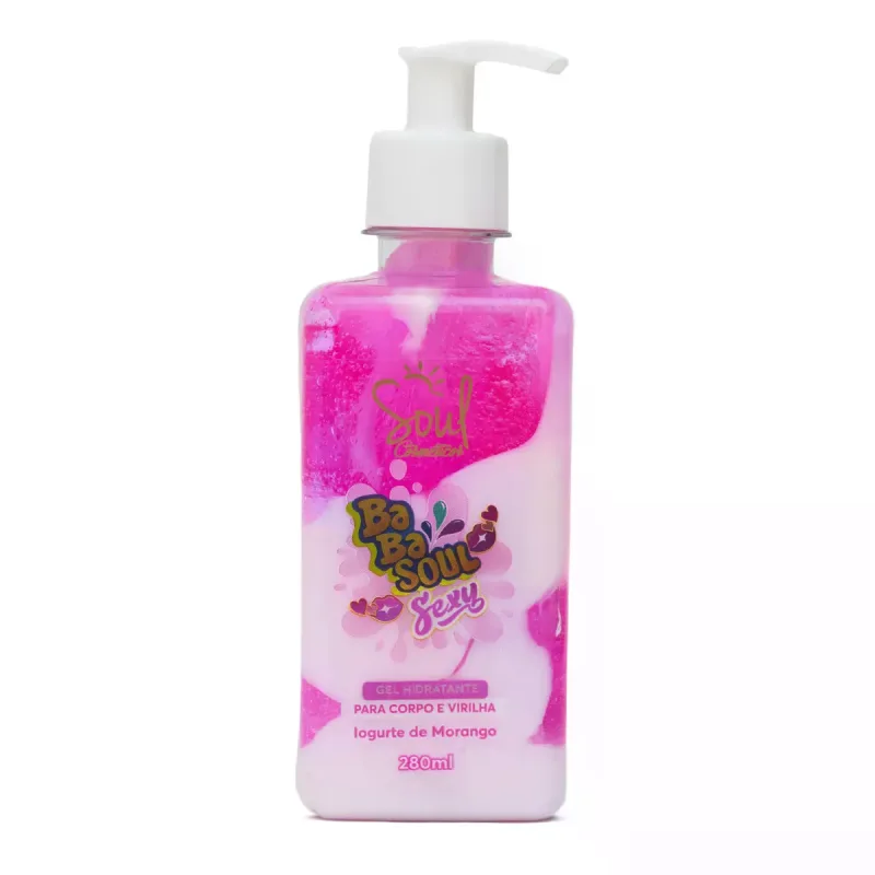 Gel Hidratante Corpo E Virilha Iogurte de Morango Soul Cosméticos 280ml