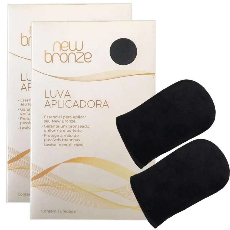 Kit2 Luvas Autobronzeador Aplicadora Profissional New Bronze