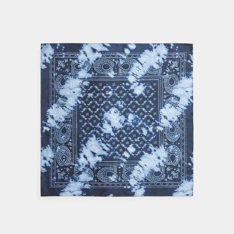 Lenço Silk Bandana Tie-Dye Coach Azul